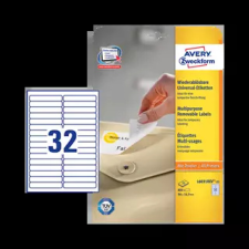 Avery zweckform 96 mm x 16.9 mm Papír Íves etikett címke  Fehér  ( 25 ív/doboz ) etikett