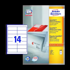 Avery zweckform 97 mm x 37 mm Papír Íves etikett címke  Fehér  ( 100 ív/doboz ) etikett