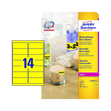 Avery zweckform 99,1*38,1 mm-es Avery Zweckform A4 íves etikett címke, neon sárga színű (25 ív/doboz) etikett