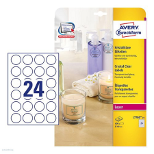 Avery zweckform Etikett címke speciális L7780-25 víztiszta átlátszó kör 40 mm 25 ív Avery etikett