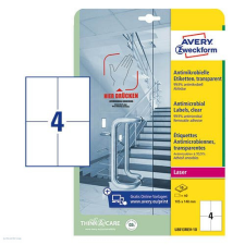 Avery zweckform Etikett fóliacímke antimikrobiális visszaszedhető 105x148mm Avery 10ív etikett