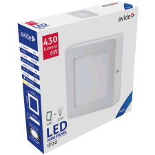 Avide LED Falra Szerelhető Négyzetes Mennyezeti Lámpa ALU 6W CW 6400K világítás