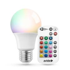 Avide Smart LED Globe A60 9.7W RGB+W 2700K IR Távirányítóval izzó