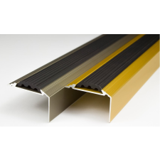 AVProfil AV Gumis lépcsőszegély utólag leragasztható arany 30x46x2700 mm alumínium csúszásgátló lépcsőprofil élvédő, sín, szegélyelem