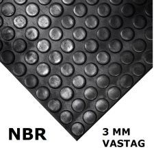 AVRubber NBR pöttyös gumiszőnyeg 120 cm széles 3 mm vastag méterenként rendelhető tekercs buborék metrómintás munkavédelem