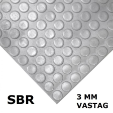 AVRubber SBR pöttyös gumiszőnyeg 120 cm széles 3 mm vastag méterenként rendelhető szürke tekercs buborék metrómintás munkavédelem
