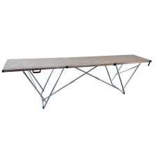 AVWH Összecsukható fa munkaasztal 305x80x86 cm erős alumínium állvánnyal méretskálával tapétázó asztal festő és tapétázó eszköz