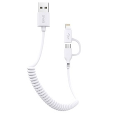 Awei CL-53 1m/2 az 1-ben USB - micro USB/fehér Lightning kábel kábel és adapter
