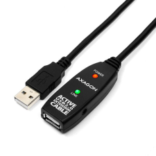 AXAGON ADR-210 USB-A aktív hosszabbító kábel 10m - Fekete kábel és adapter