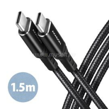 AXAGON BUCM-CM15AB 1,5m USB C fekete adat- és töltőkábel (BUCM-CM15AB) kábel és adapter