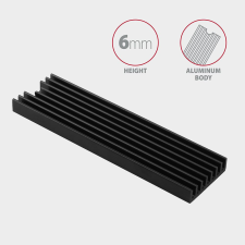 AXAGON CLR-M2L6 passzív M.2 SSD hűtőborda fekete hűtés