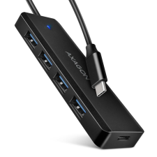 AXAGON HUAX004 utazó 4 portos USB3.0 HUB fekete (HUAX004) hub és switch