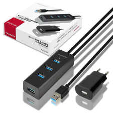 AXAGON HUE-S2BP USB3.0 Charging Hub Black hub és switch