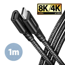 AXAGON SPEED+ USB-C apa - USB-C anya hosszabbító kábel 1m fekete (BUCM32-CF10AB) (BUCM32-CF10AB) kábel és adapter