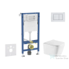 AXO Geberit Duofix Basic falra szerelhető WC szett, Kielle Arkas I Vortex+ WC softclose ülőkével, Geberit Delta 30 alpesi fehér nyomólappal SANI11CA31149