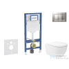 AXO Geberit Duofix falra szerelhető WC szett, Kielle Oudee Vortex WC és soft close ülőkével, Geberit Sigma 30 matt/fényes króm nyomólappal SANI11CA1148B