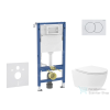 AXO Geberit Duofix falra szerelhető WC szett, Kielle Oudee Vortex WC és softclose ülőkével, Geberit Delta01 fehér nyomólappal SANI11CA3190B