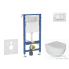 AXO Geberit Duofix falra szerelhető WC szett, Kielle Oudee WC és softclose ülőkével, Geberit Delta Zero fehér nyomólappal SANI11CA3136B