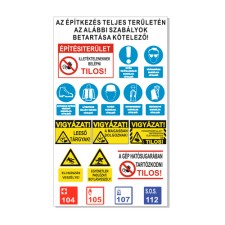  Az építkezés teljes területén az alábbi szabályok betartása kötelező! információs tábla, állvány