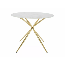  Azalia Ceramic Kerek Étkezőasztal Fehér Kerámia Arany Vázzal bútor