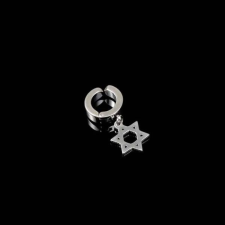 AZIZ Nemesacél punk rock karika fülbevaló csillag motívummal, ezüst színű - 1 db fülbevaló