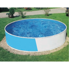  Azuro acélfalú kör medence blue/white Ibizakék 3,6x0,9m + szkimmer medence
