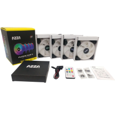 AZZA Hurricane II Digital RGB Fan 4x120mm + RF Remote control hűtés