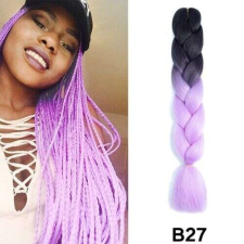  B27-ES FEKETE-VILÁGOSLILA ombre Afro póthaj póthaj
