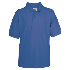 B&C BCPK486 gyerek, rövid ujjú galléros pamut póló, Royal Blue-9/11