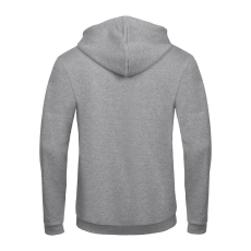 B&C cipzáras kapucnis férfi pulóver O48, Heather Grey-L