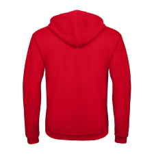 B&amp;C cipzáras kapucnis férfi pulóver O48, Red-XL férfi pulóver, kardigán