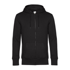 B&C cipzáros kapucnis férfi pulóver kétoldali zsebekkel O86, Black Pure-3XL férfi pulóver, kardigán