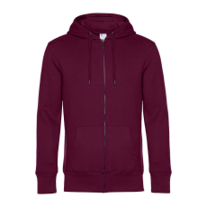 B&C cipzáros kapucnis férfi pulóver kétoldali zsebekkel O86, Cherry Red-XL