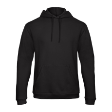 B&C férfi kapucnis pulóver, színazonos húzózsinórral O47, Black-L