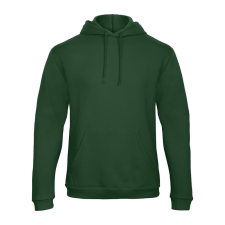 B&C férfi kapucnis pulóver, színazonos húzózsinórral O47, Bottle Green-2XL férfi pulóver, kardigán