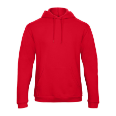 B&C férfi kapucnis pulóver, színazonos húzózsinórral O47, Red-XL