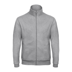 B&C galléros férfi pulóver, elején végig cipzárral O49, Heather Grey-XL