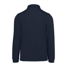 B&C hosszú ujjú előzsugorodott férfi galléros pamut póló O30, Navy-5XL