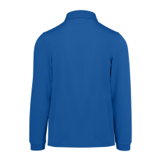 B&C hosszú ujjú előzsugorodott férfi galléros pamut póló O30, Royal Blue-XL