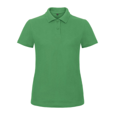 B&C klasszikus fazonú, rövid ujjú Női galléros póló, O07, Kelly Green-2XL