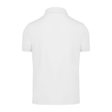 B&C modern, klasszikus stílusú, előzsugorított galléros férfi pamut póló O01, White-3XL