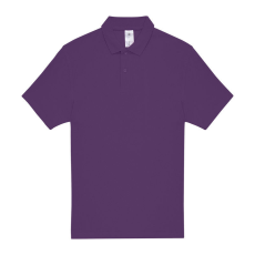 B&C rövid ujjú kétgombos unisex pamut galléros póló O06, Purple-L