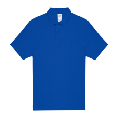 B&C rövid ujjú kétgombos unisex pamut galléros póló O06, Royal Blue-4XL