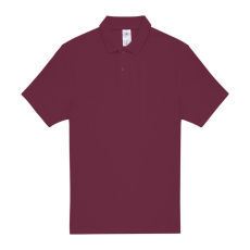 B&C rövid ujjú kétgombos unisex pamut galléros póló O06, Wine-4XL