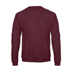 B and C Férfi Felső hosszú ujjú B&C Crewneck Sweatshirt Unisex - WUI23 - M, Burgundi vörös