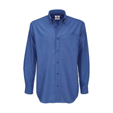 B and C Férfi hosszú ujjú Ing B and C Oxford LSL/men Shirt 3XL, kék Chip