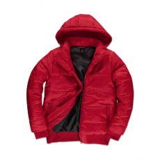 B and C Férfi kapucnis hosszú ujjú kabát B and C Superhood/men Jacket XL, Piros/Fekete