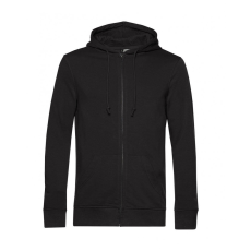 B and C Férfi kapucnis hosszú ujjú organikus pulóver B and C Organic Zipped Hooded L, Teljesen fekete
