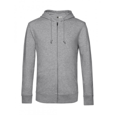 B and C Férfi kapucnis hosszú ujjú organikus pulóver B and C Organic Zipped Hooded M, Heather szürke