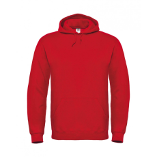 B and C Férfi kapucnis hosszú ujjú pulóver B and C ID.003 Cotton Rich Hooded Sweatshirt M, Piros
